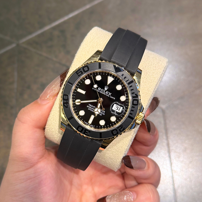 Yacht-Master 42 Oysterflex Black, Yellow gold, 226658