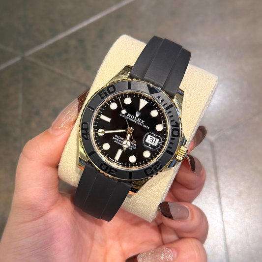 Yacht-Master 42 Oysterflex Black, Yellow gold, 226658