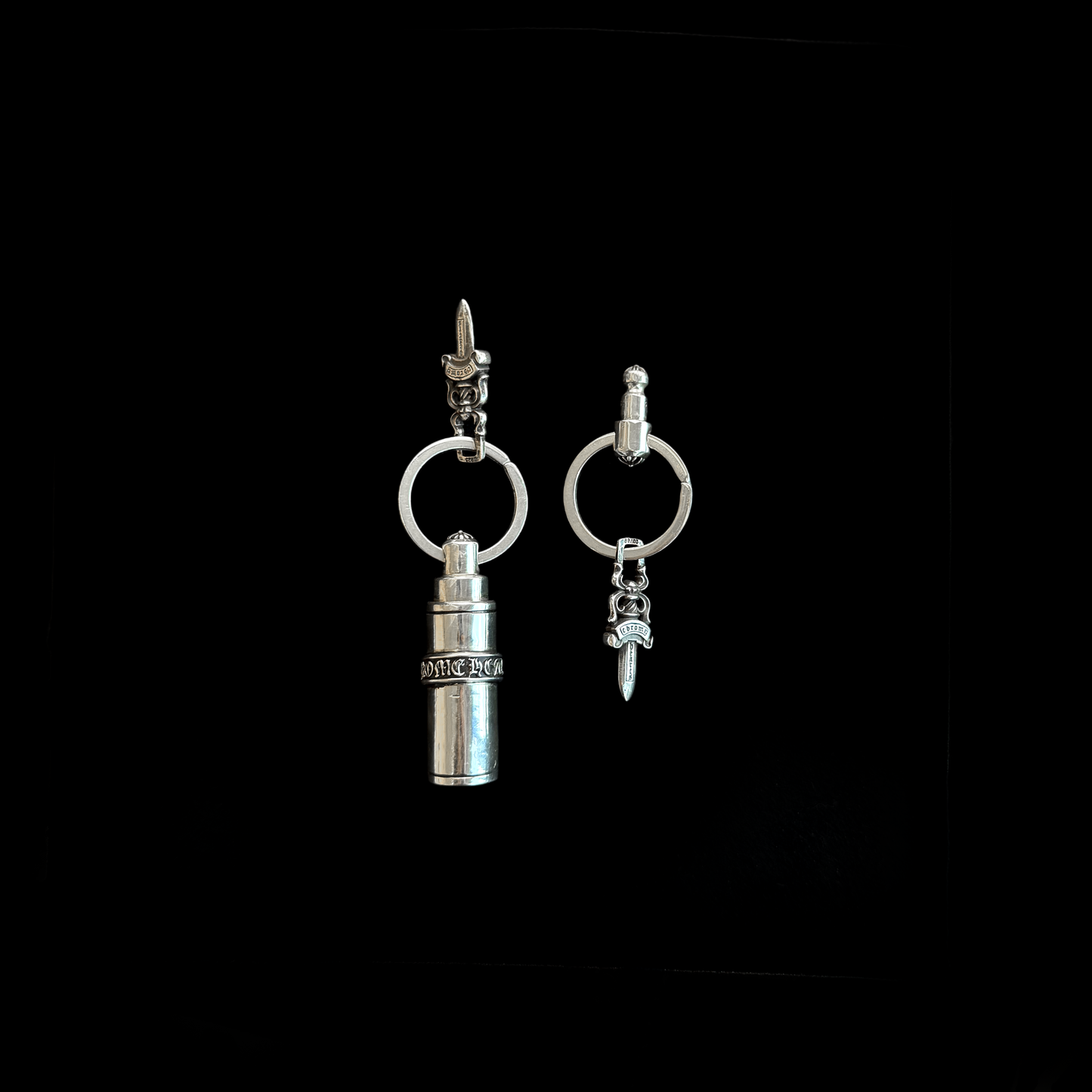 925 Silver Dagger Ring Key Chain
