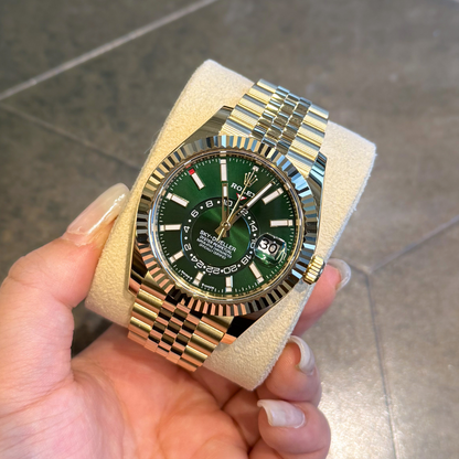 Sky-Dweller Green Jubilee, Oystersteel and Yellow gold, 336938