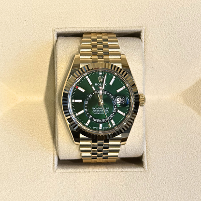 Sky-Dweller Green Jubilee, Oystersteel and Yellow gold, 336938