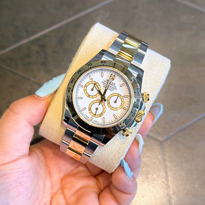 Cosmograph Daytona, Oystersteel and Yellow gold, White Dial, 126503