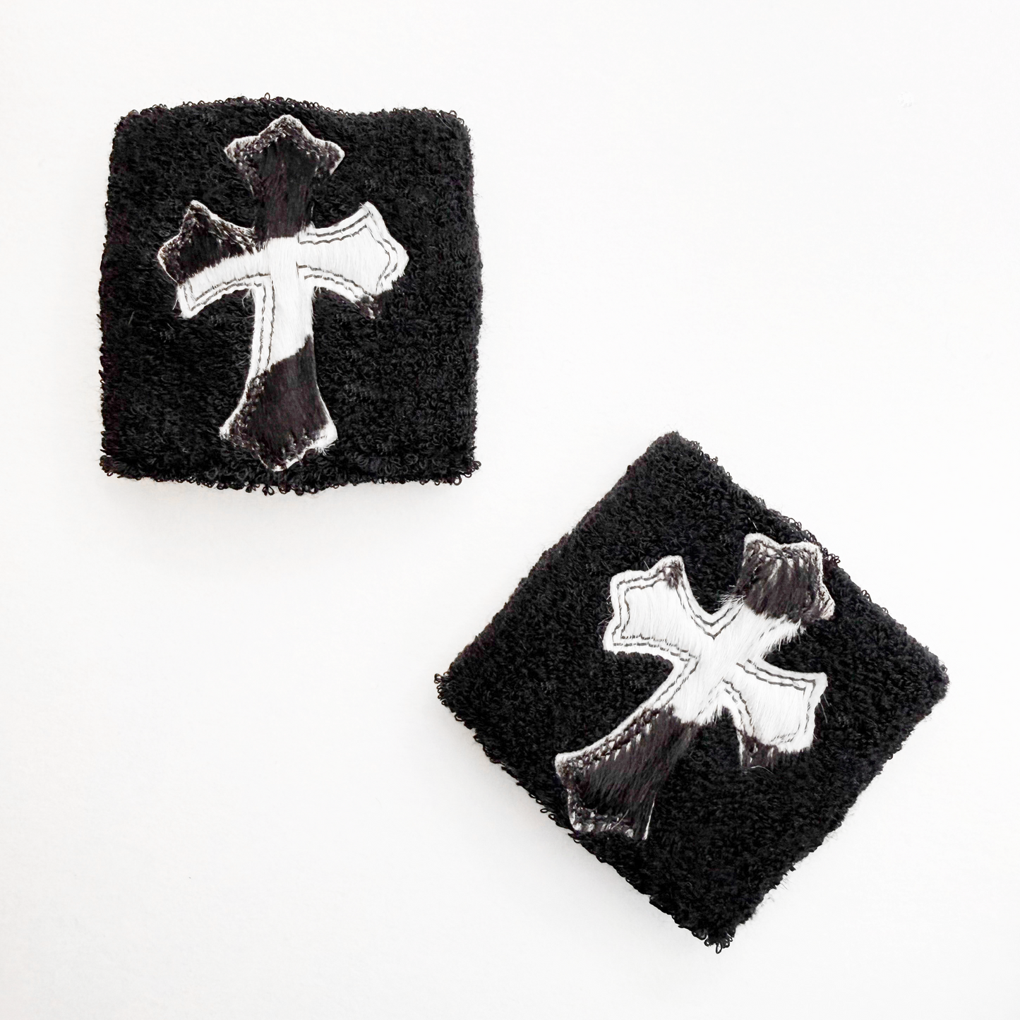 Camo Mohair Cross Patch Wristband