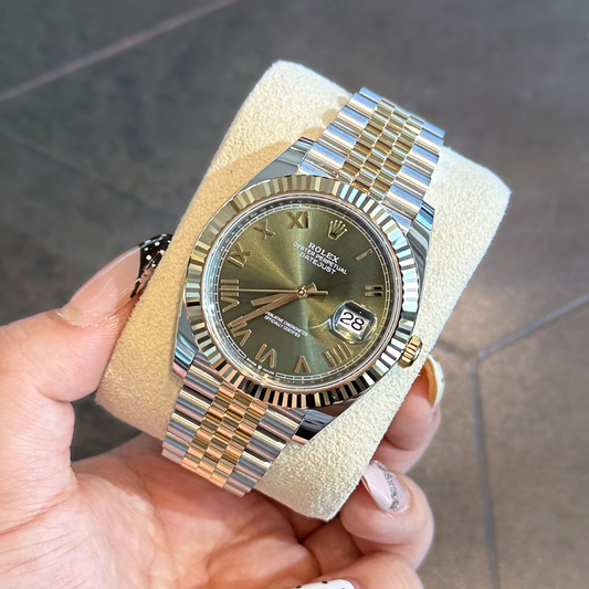 Datejust 41 Olive Green Jubilee, Oystersteel and Yellow gold, 126333