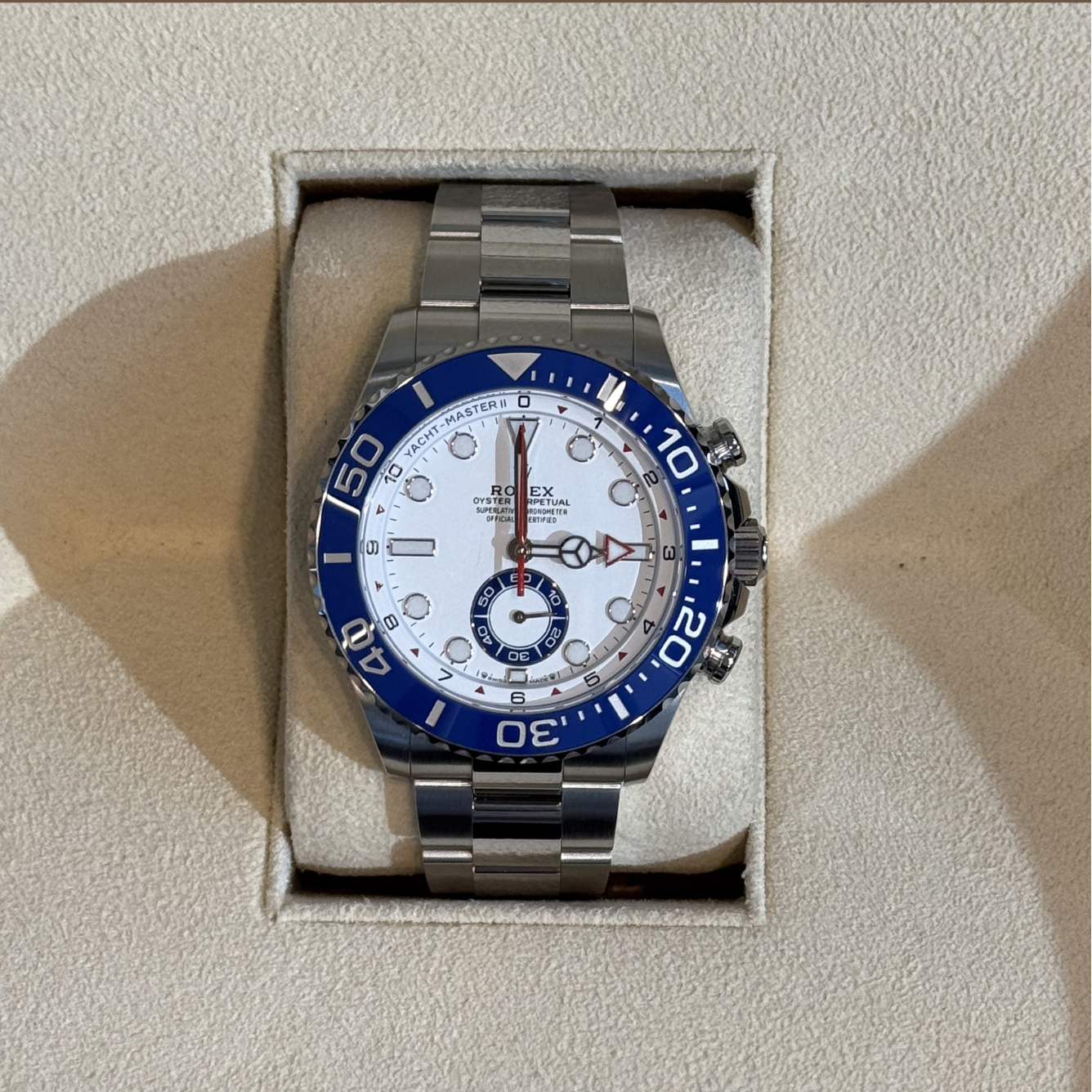Yacht-Master 44 Blue Cerachrom, Oystersteel and Platinum, 126680