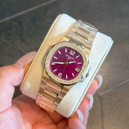 Nautilus Date, Sweep Seconds, Rose Gold, 7010/1R-013