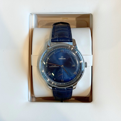 De Ville Prestige 40mm, Steel on leather strap, 434.13.41.20.03.001