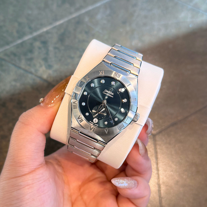 Omega Constellation Sun-brushed Peacock Blue, Steel on steel, 131.10.34.20.53.001
