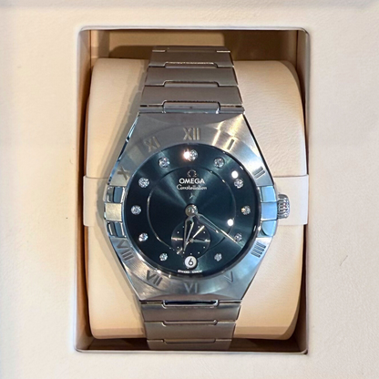 Omega Constellation Sun-brushed Peacock Blue, Steel on steel, 131.10.34.20.53.001