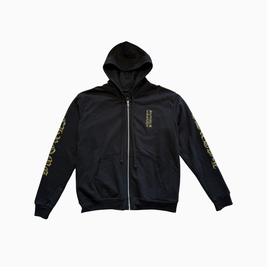 Camo Green Arm Vertical Logo Zip-up Hoodie