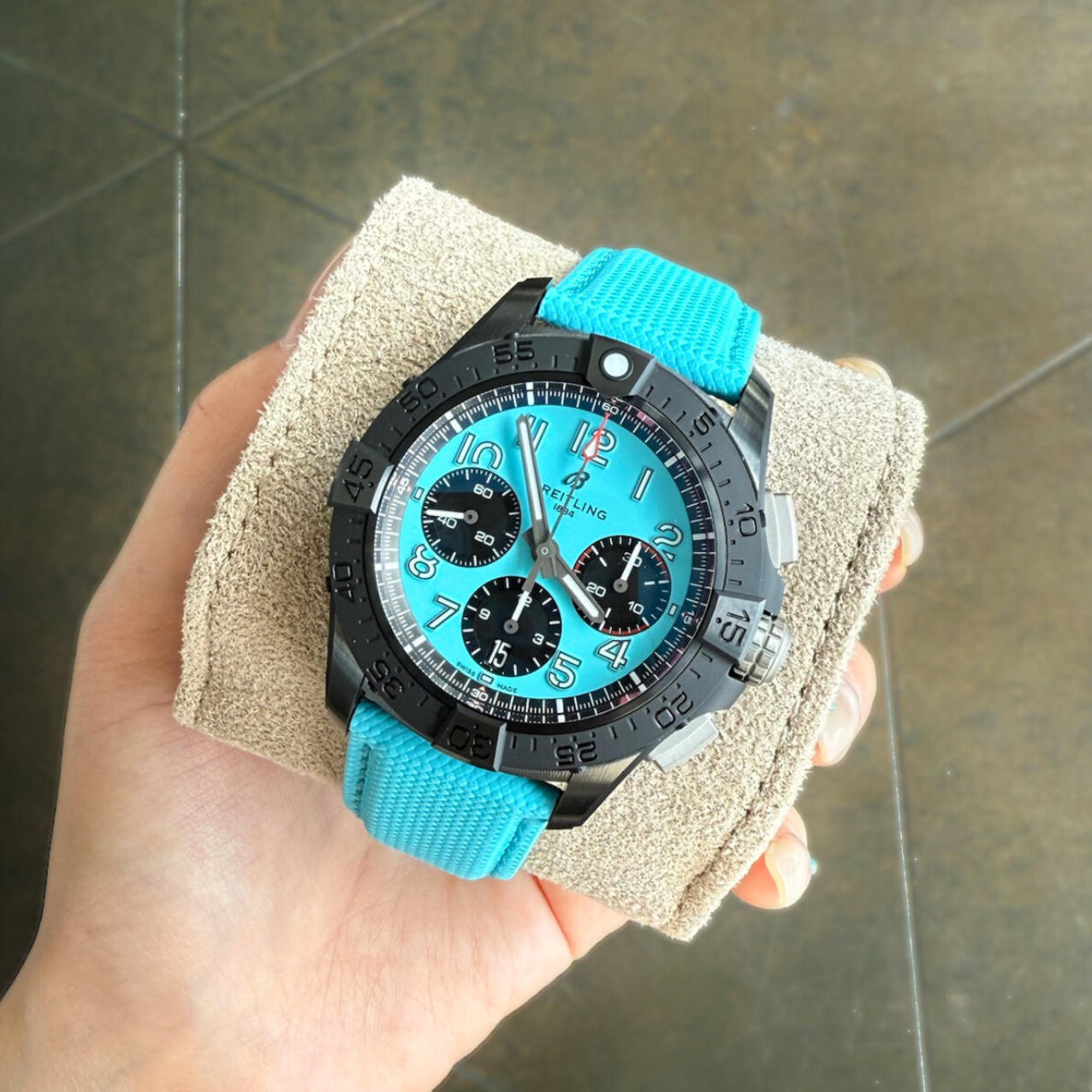 Night Mission Avenger B01 Chronograph 42 Turquoise, SB0146101L1X1