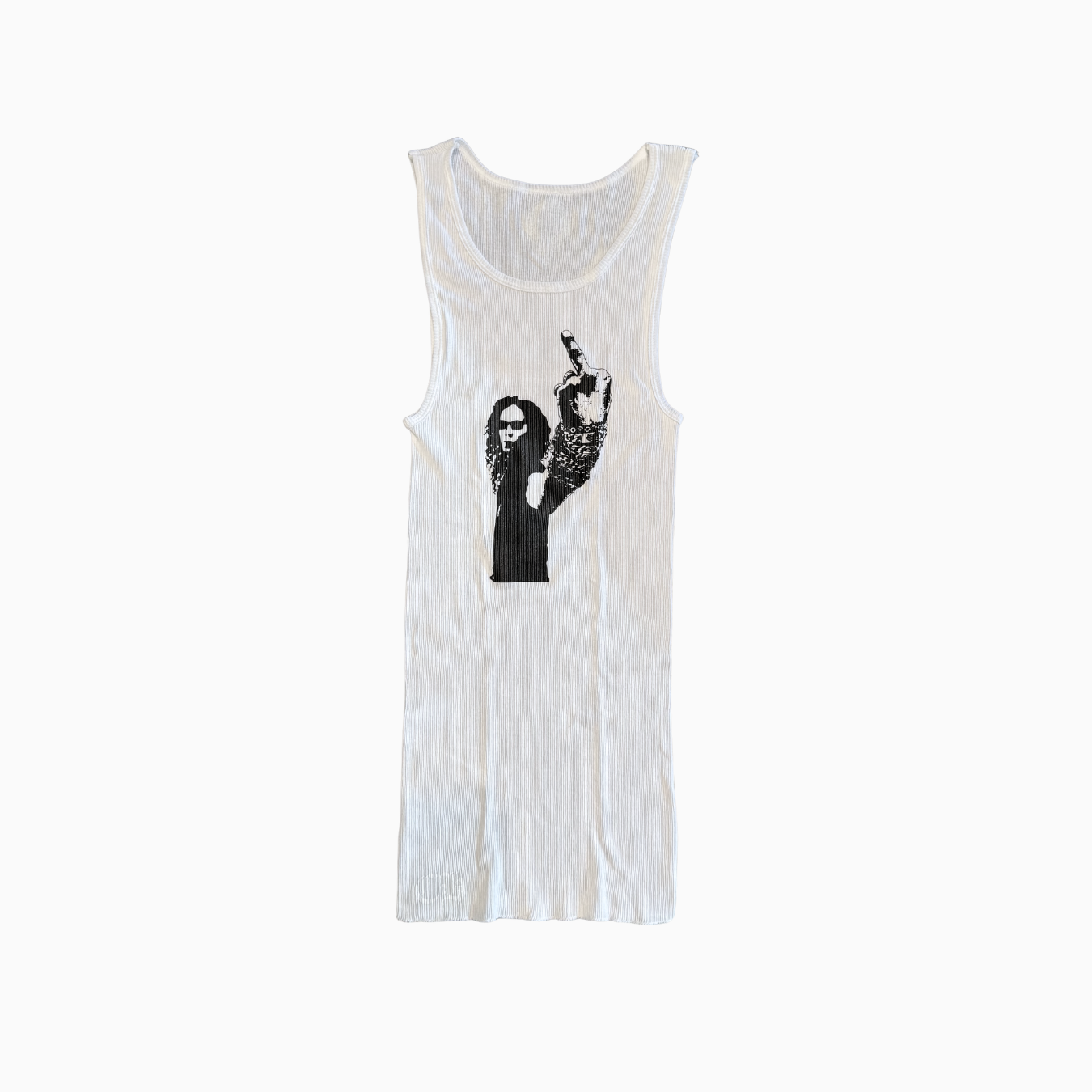 White Stark Middle Finger Tank Top