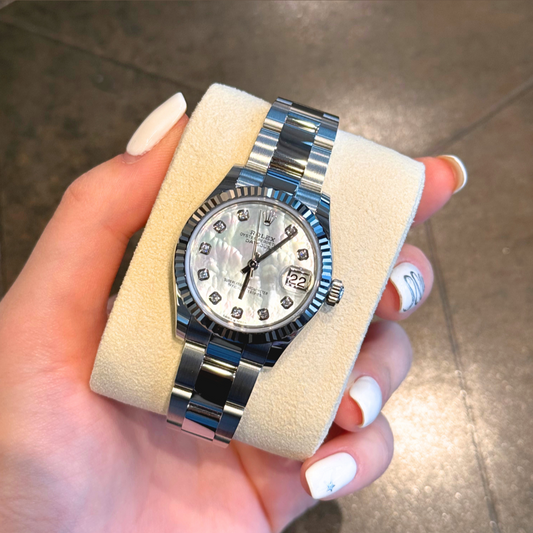 Datejust 28 MOP with Diamond-set Oyster, Oystersteel and White gold, 279174G