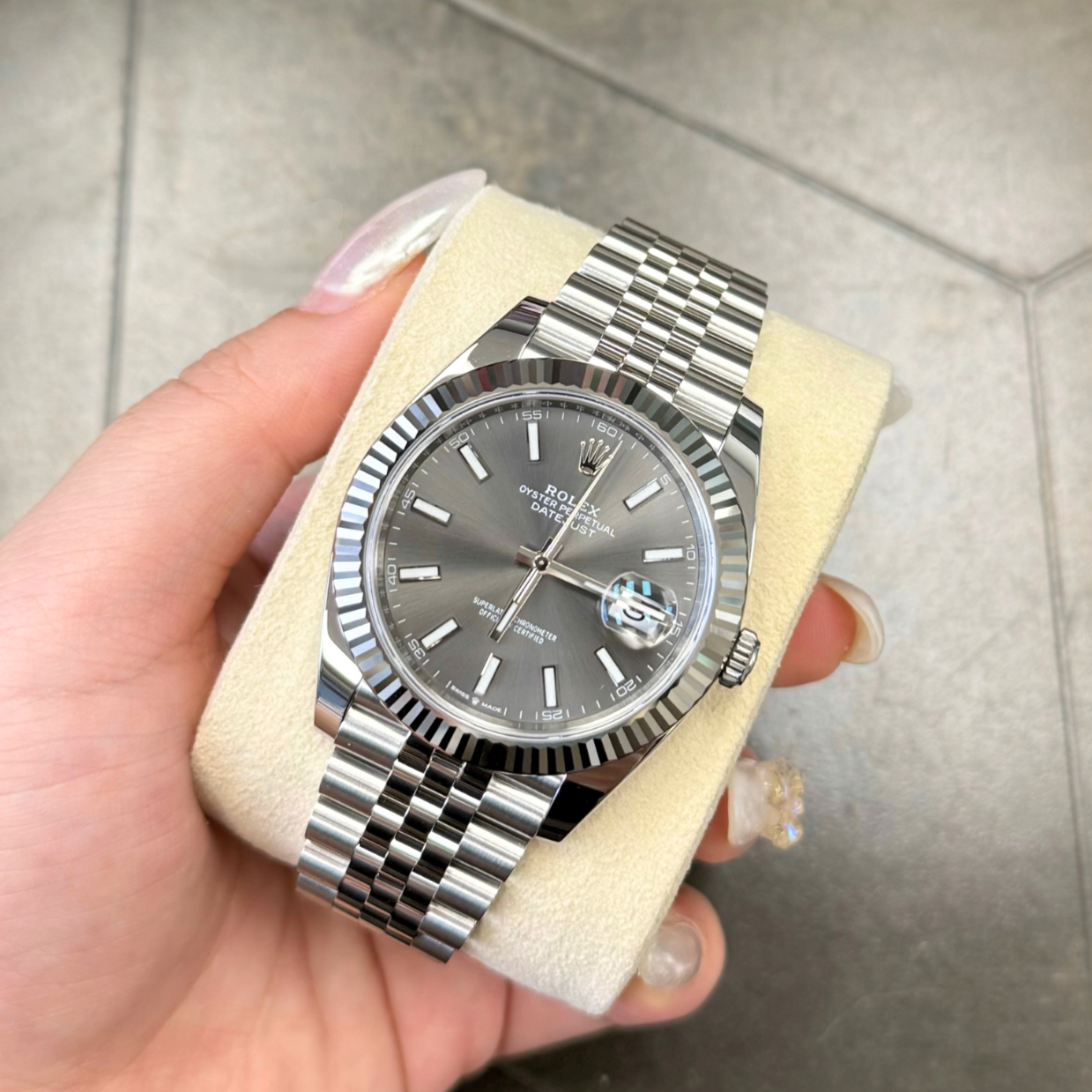 Datejust 41 Slate Jubilee, Oystersteel and White gold, 126334
