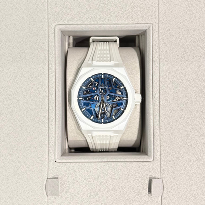 Defy Skyline Skeleton 41 White Ceramic, 49.9301.3620/79.I001