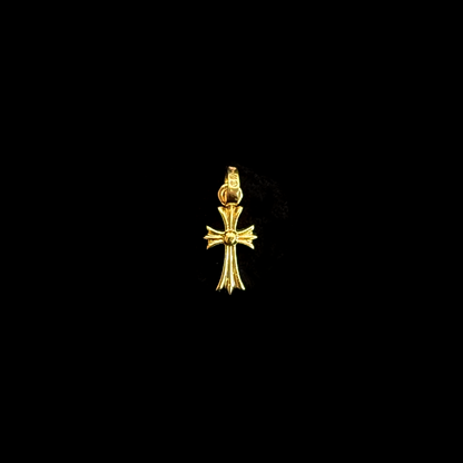 22K Yellow Gold White Diamond Baby Fat Charm Pendant