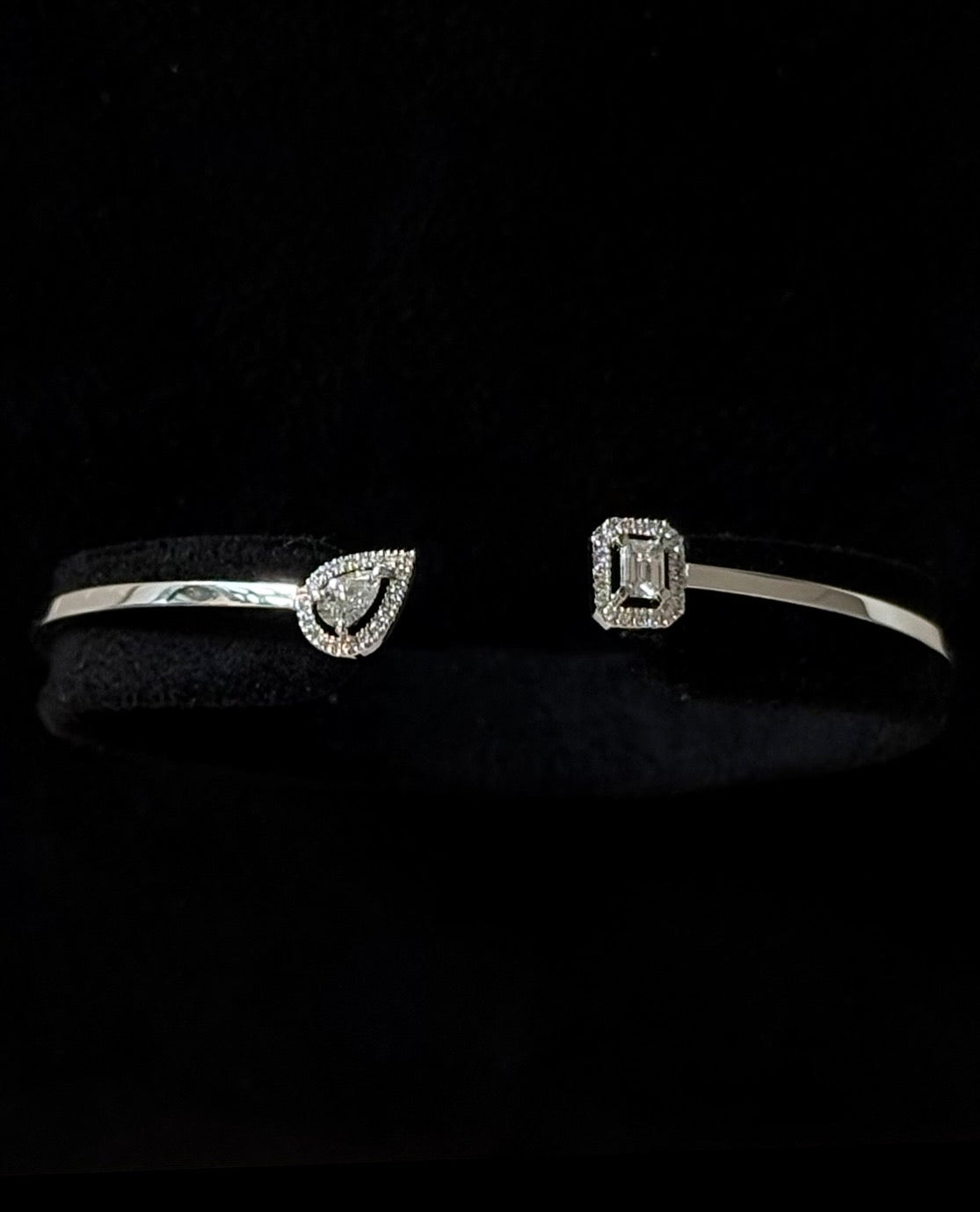 My Twin Bangle, 18K White Gold & Diamonds, Small Model