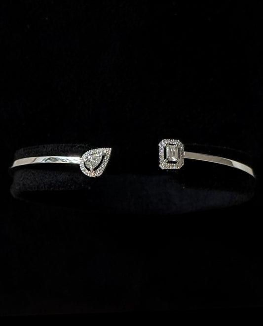 My Twin Bangle, 18K White Gold & Diamonds, Small Model