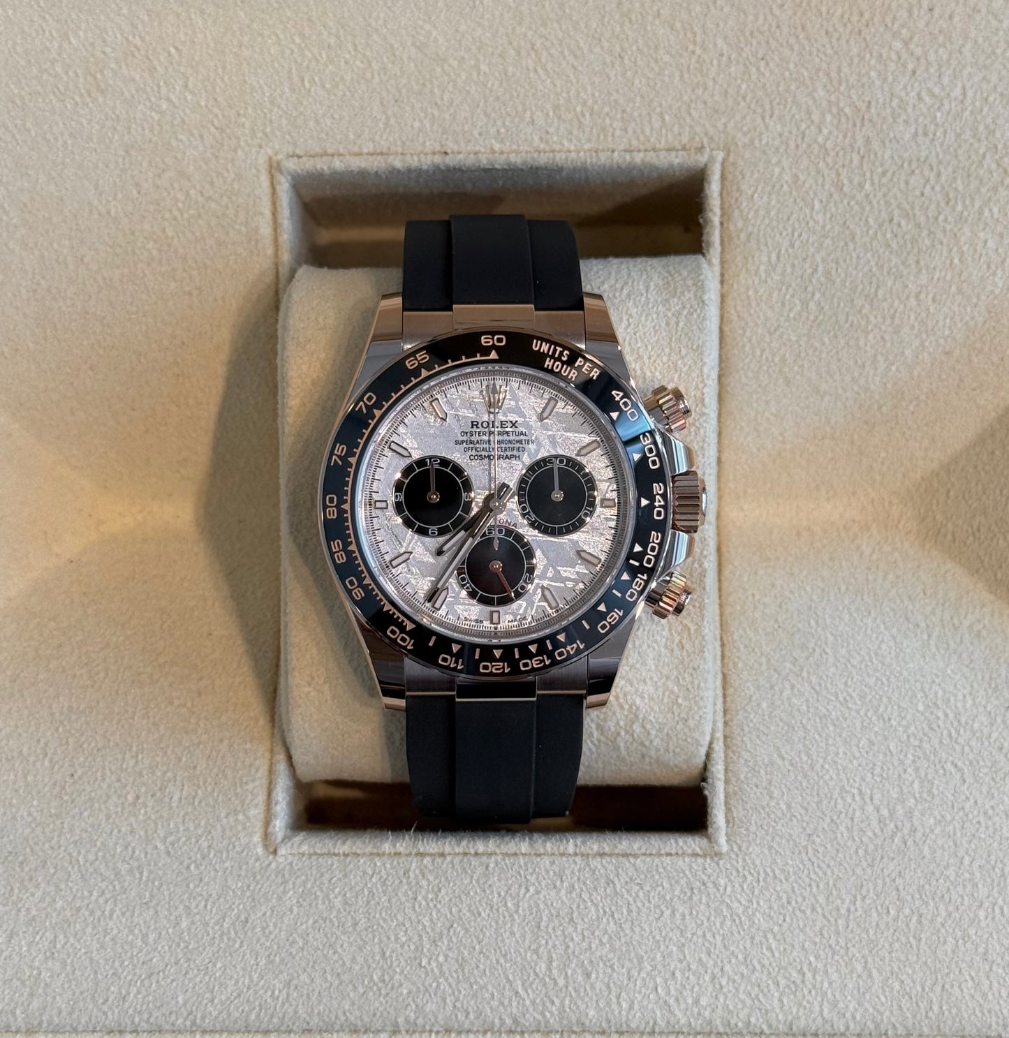 Cosmograph Daytona Oysterflex, Everose gold, Meteorite Dial 126515LN