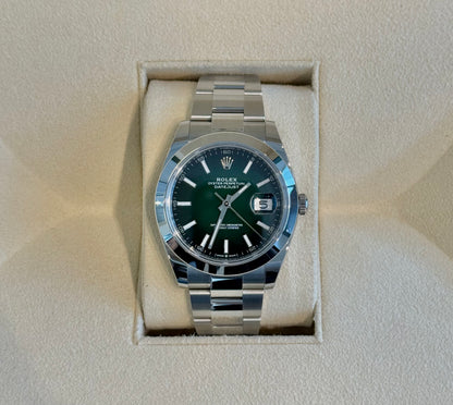 Datejust 41 Green Lacquer Ombré Oyster, Osytersteel, 126300
