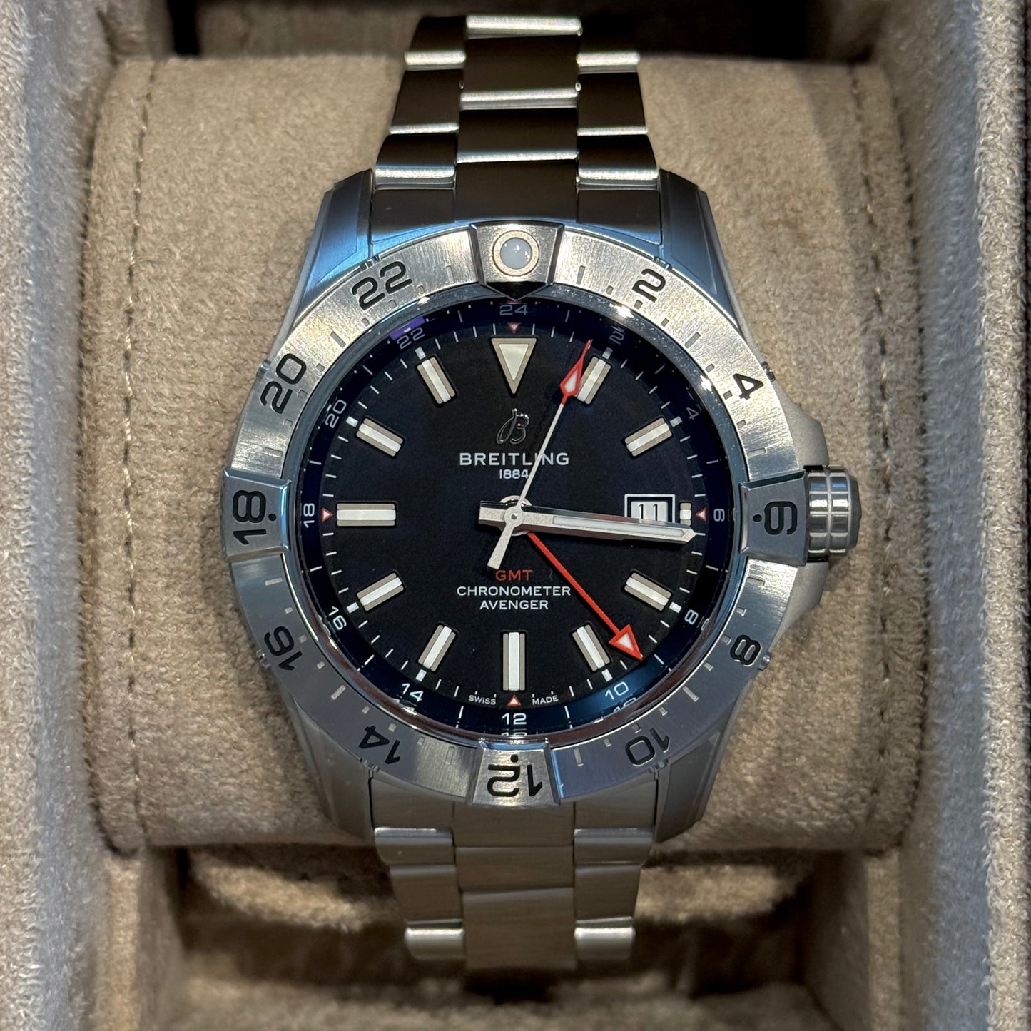 Mens Avenger Automatic GMT 44 Black, A32320101B1A1