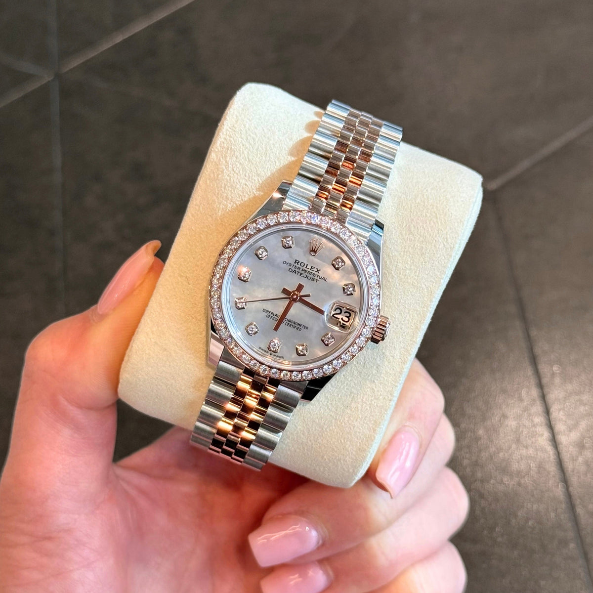 Datejust 31 MOP with Diamond Set Jubilee, Oystersteel and Everose gold and Diamonds, 278381RBR