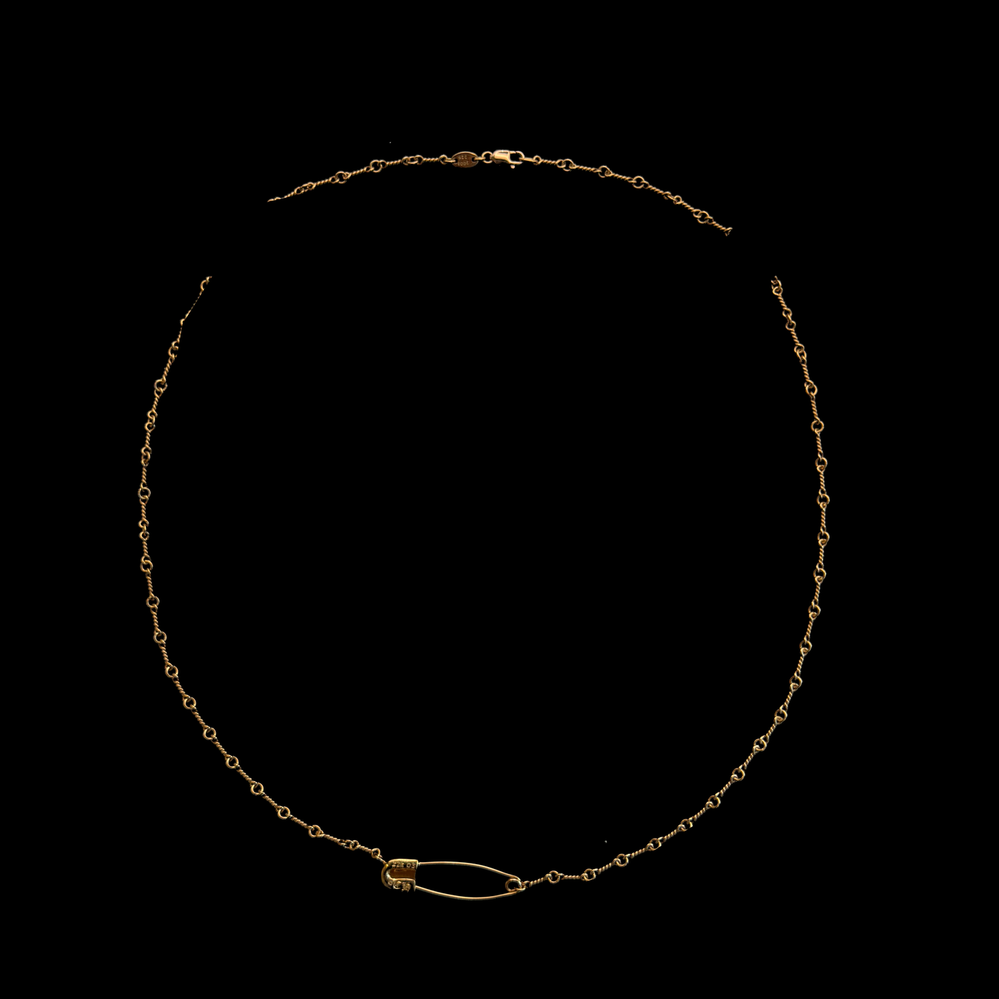 22K Yellow Gold Twisted Clip Chain