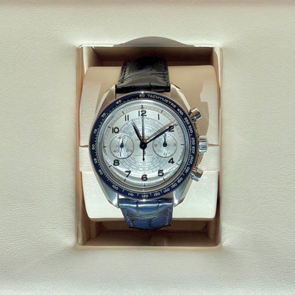 Speedmaster Chronoscope Blue, Steel on leather, 329.33.43.51.02.001