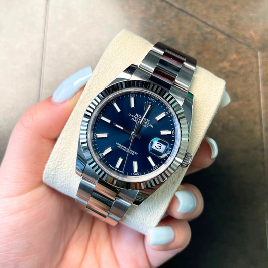Datejust 41 Blue Oyster, Oystersteel and White gold, 126334