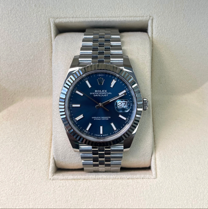 Datejust 41 Blue Jubilee, Oystersteel and White gold, 126334