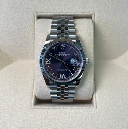 Datejust 36 Aubergine with Diamond-set Jubilee, Oystersteel and White gold, 126234