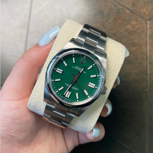 Oyster Perpetual 41 Green, Oystersteel, 124300