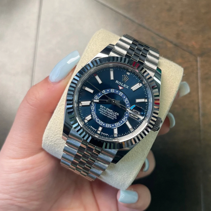 Sky-Dweller Blue Jubilee, Oystersteel and White gold, 336934