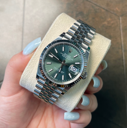 Datejust 36 Mint Green Jubilee Oystersteel and White gold 126234 CrownLuxe Toronto