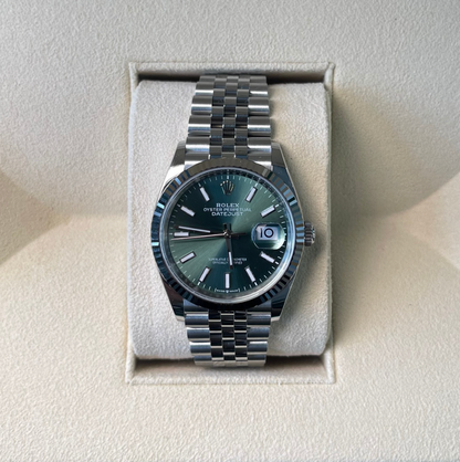 Datejust 36 Mint Green Jubilee, Oystersteel and White gold, 126234