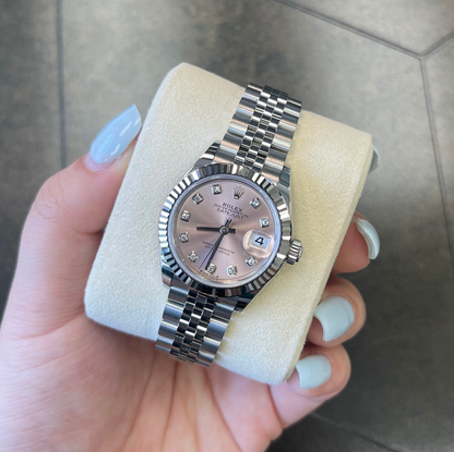 Datejust 28 Pink with Diamond-set Jubilee, Oystersteel and White gold, 279174G