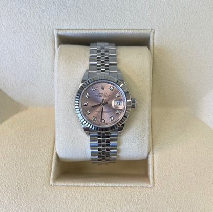Datejust 28 Pink with Diamond-set Jubilee, Oystersteel and White gold, 279174G