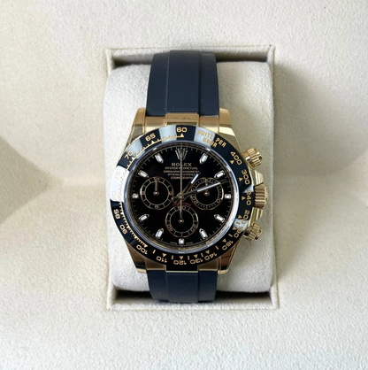 Cosmograph Daytona Oysterflex Black, Yellow gold, 116518LN