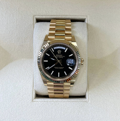 Day-Date 40 Black, Yellow gold, 228238