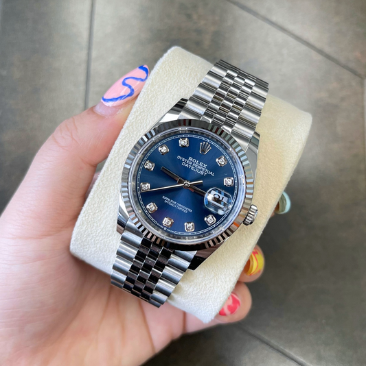 Datejust 36 Blue Jubilee with Diamonds, Oystersteel and White gold,  126234G