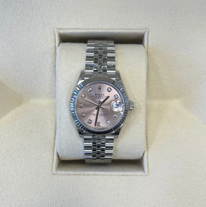 Datejust 31, Pink Jubilee with Diamonds, Oystersteel and White gold, 278274G