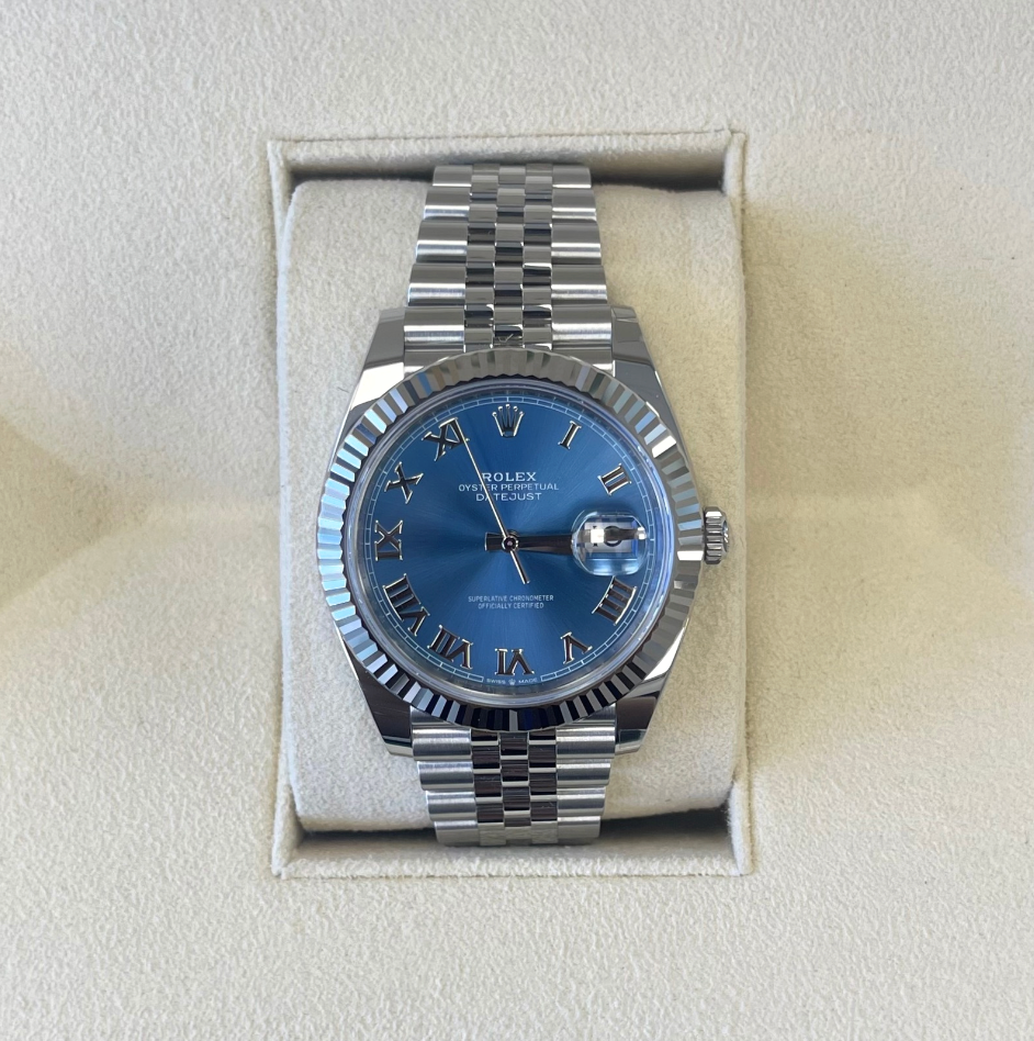Datejust 41 Azzurro Blue Jubilee, Oystersteel and White gold, 126334