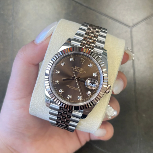 Datejust 41 Chocolate with Diamond-set Jubilee, Oystersteel and Eversose gold, 126331G
