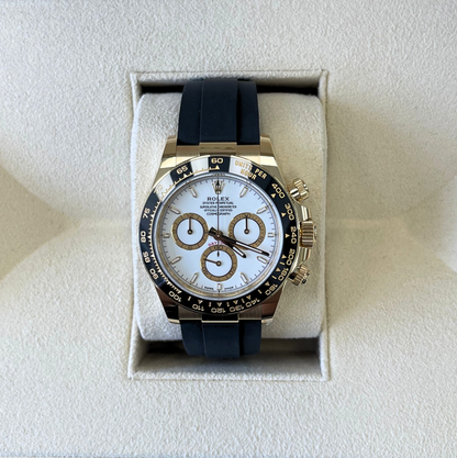 Cosmograph Daytona Oysterflex White, Yellow gold, 126518LN