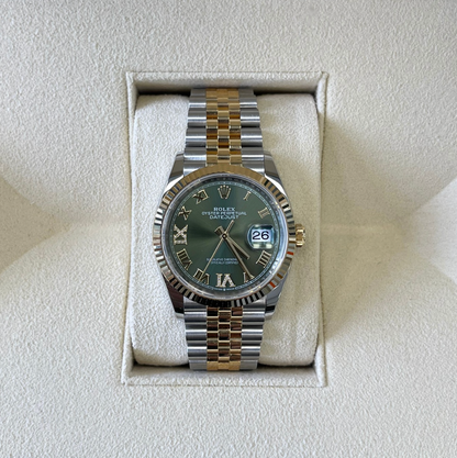 Datejust 36 Olive Green with Diamond-set Jubilee, Oystersteel and Yellow gold, 126233