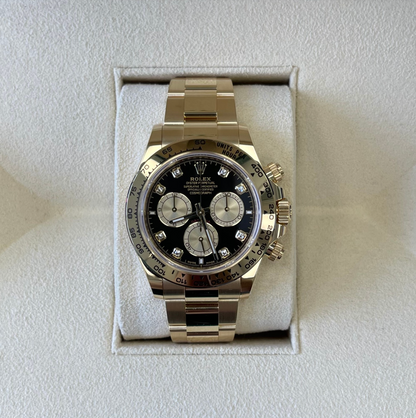Cosmograph Daytona Black with Diamond-set, Yellow gold, 126508G