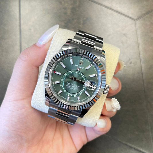 Sky-Dweller Mint Green Oyster, Oystersteel and White gold, 336934