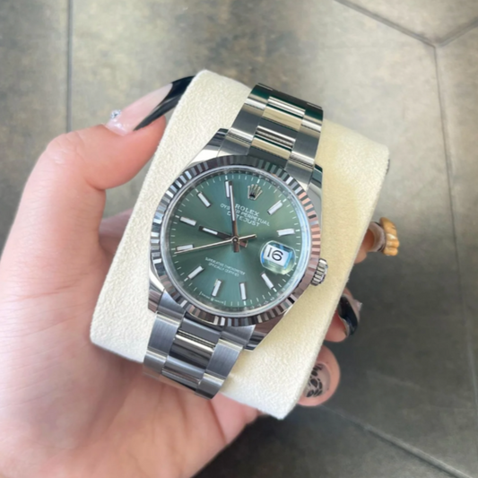 Datejust 36 Mint Green Oyster, Oystersteel and White gold, 126234