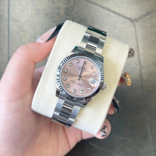 Datejust 31, Pink Oyster with Diamonds, Oystersteel and White gold, 278274G