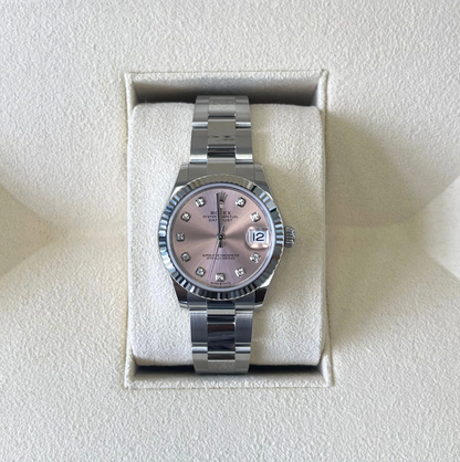 Datejust 31, Pink Oyster with Diamonds, Oystersteel and White gold, 278274G
